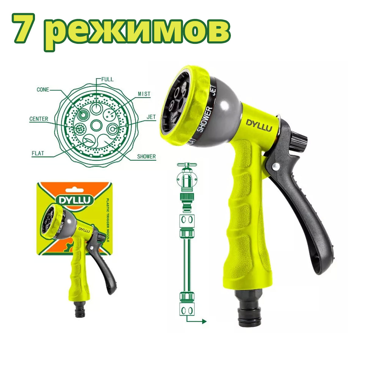 Пистолет-распылитель 7-позиционный DTSN1E07 DYLLU