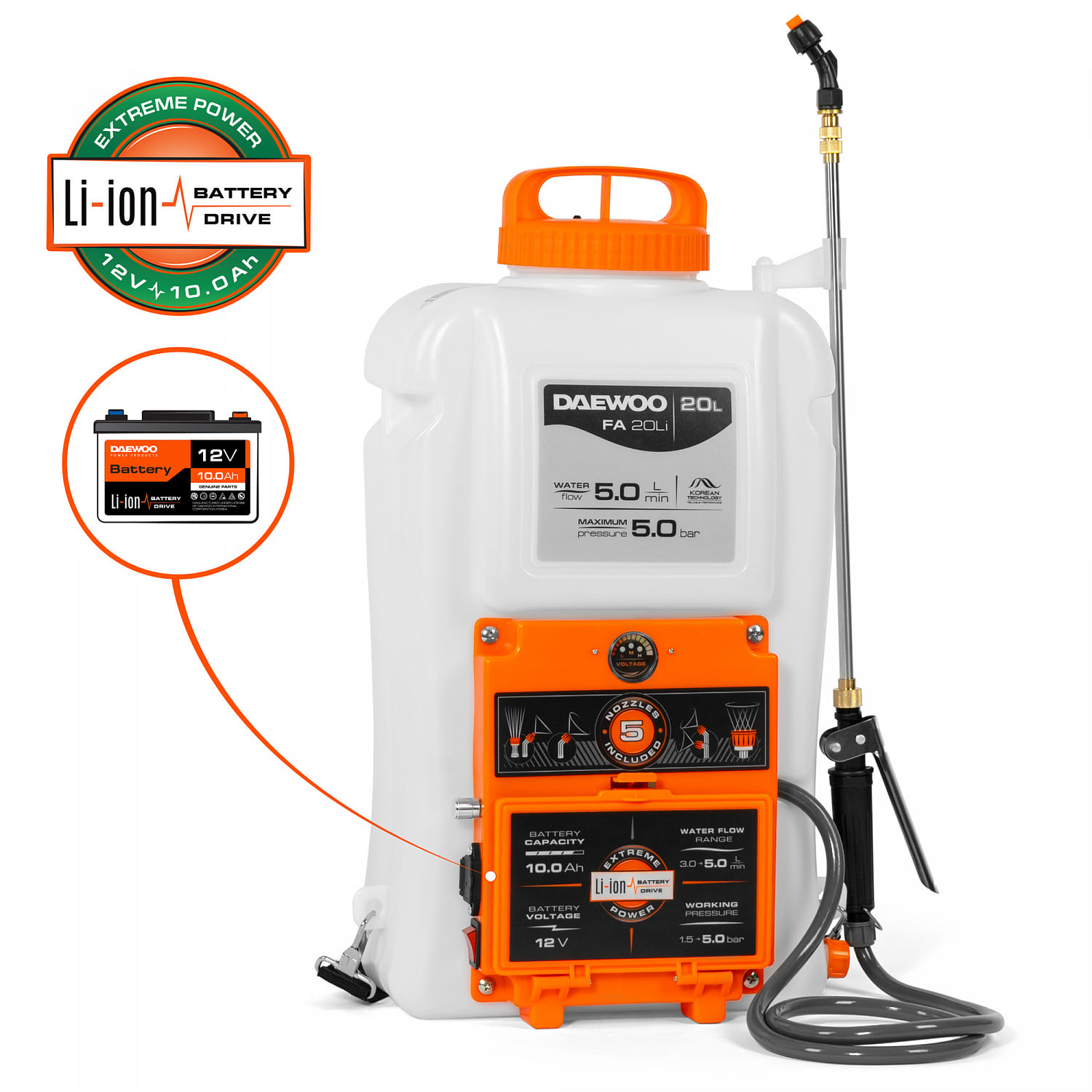 Опрыскиватель аккумуляторный FA 20 Li Daewoo Power