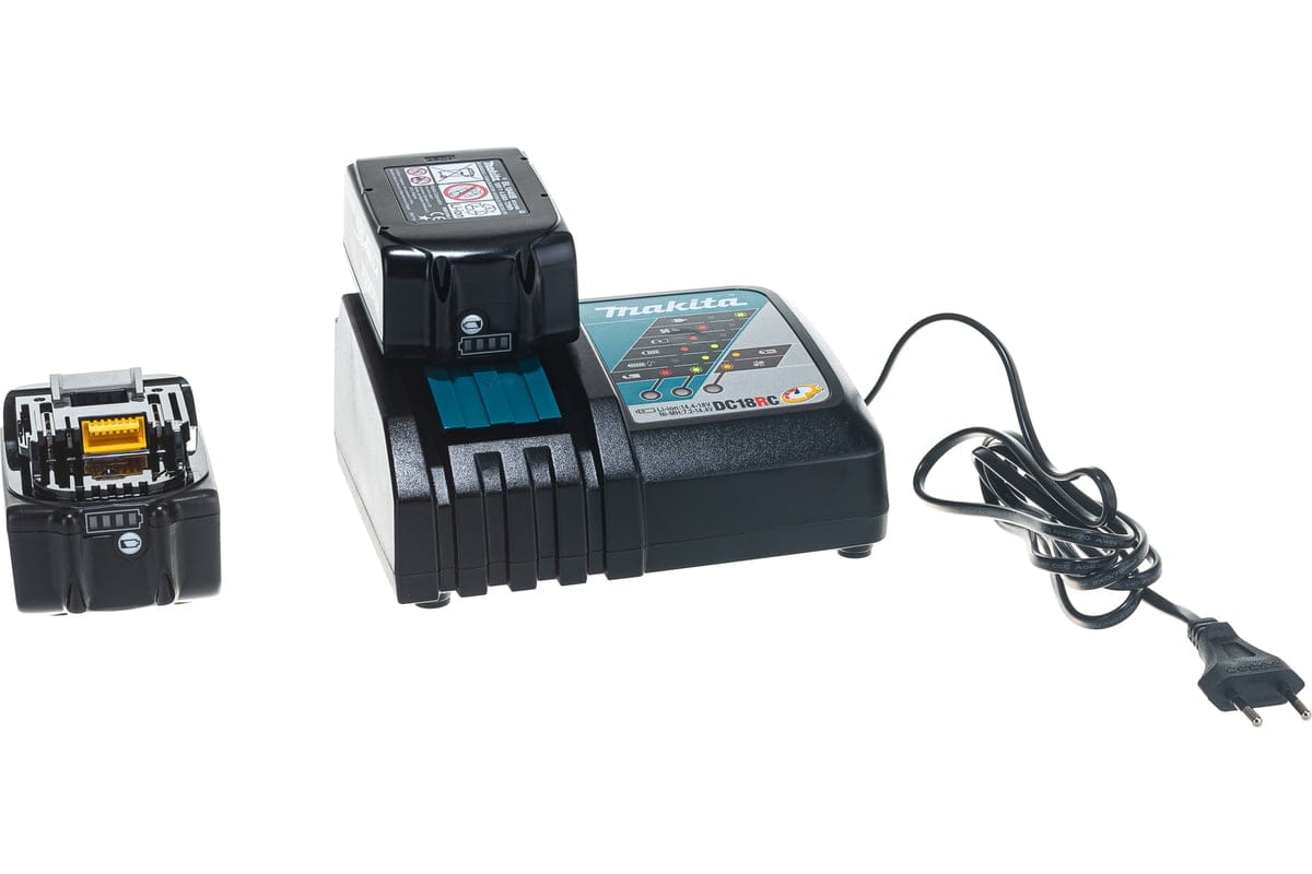 Комплект аккумулятор 2 шт. + зарядное устройство DC18RC в кейсе (Набор BL1840B 18V 4,0 Ah 2 шт. + DC18RC) MAKITA LXT 18.0 В BL1840B