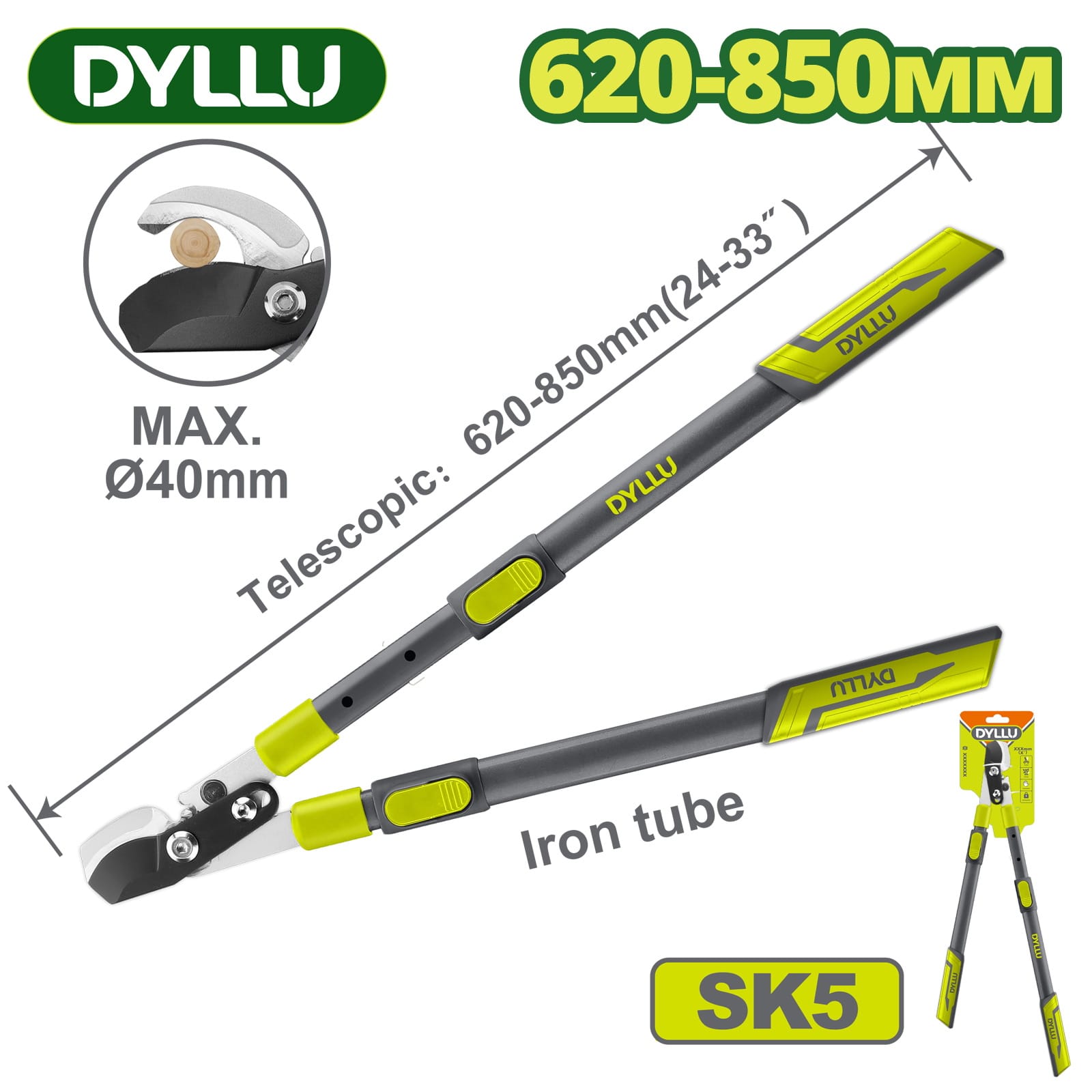 Сучкорез телескопический 620-850 мм DTPR1E27 DYLLU