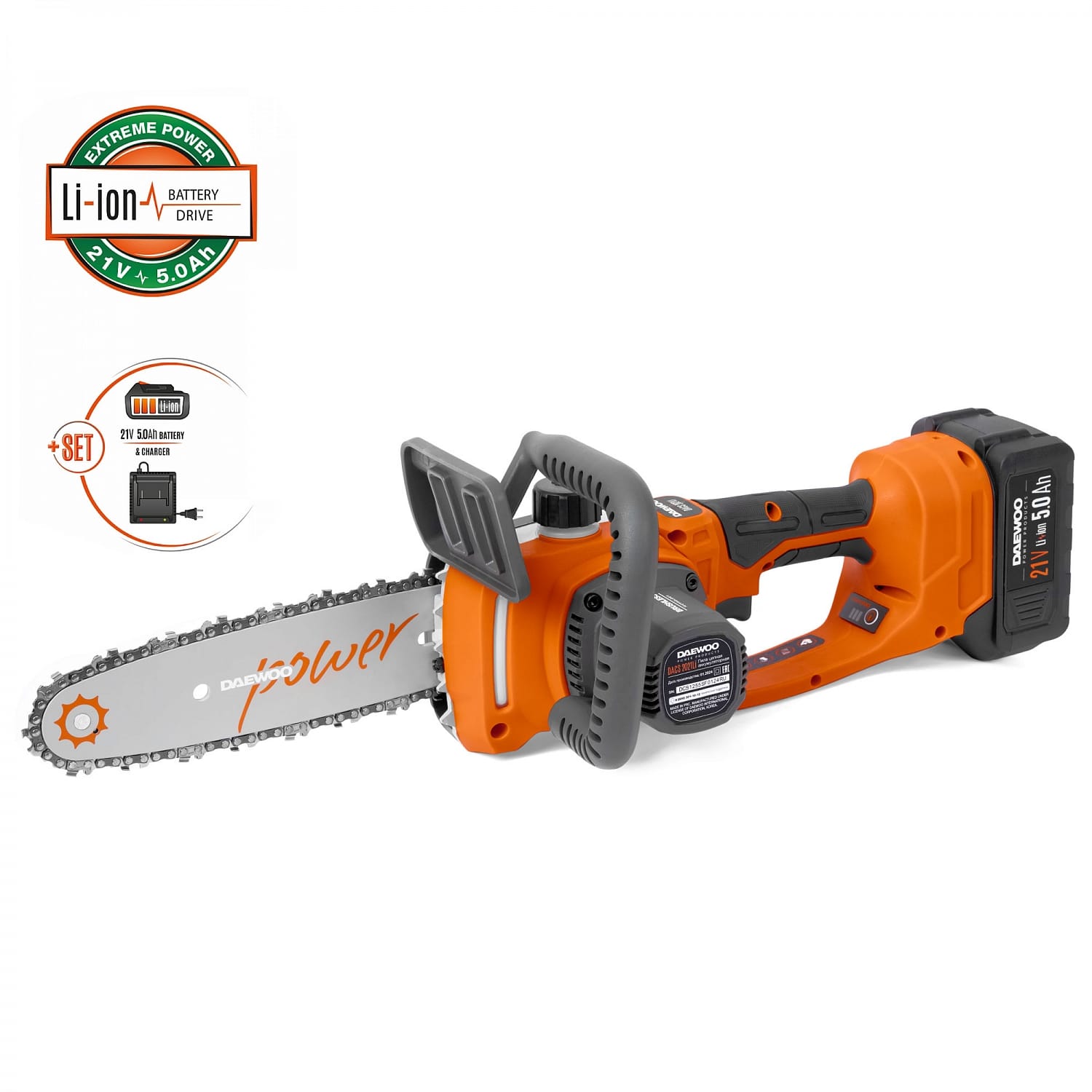 Пила аккумуляторная DACS 2021 Li SET Daewoo Power