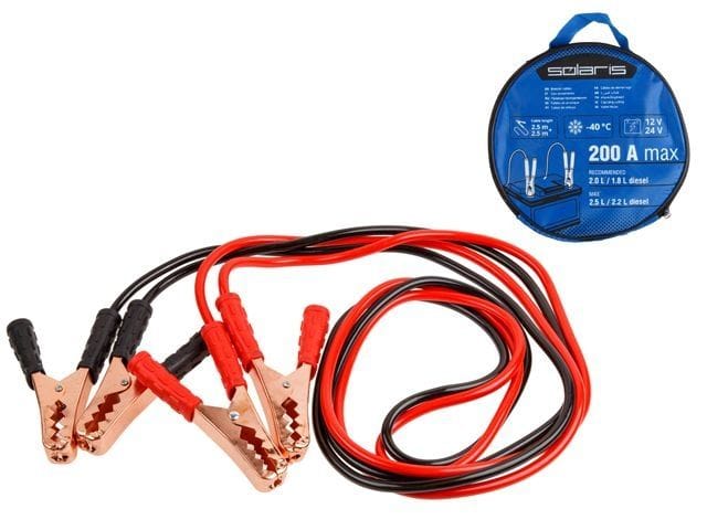 Провода прикуривания 200 Ампер (2.5 м + 2.5 м, от -40 °С) Solaris