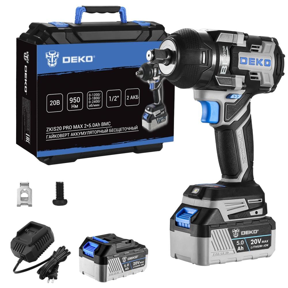 Гайковерт аккумуляторный ZKIS20 PRO MAX 083-1088 Deko