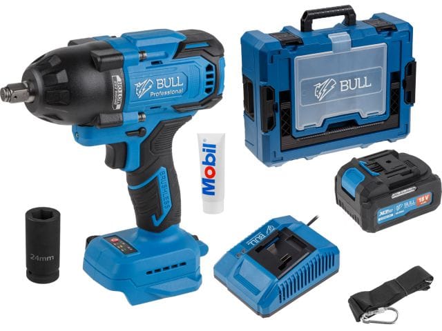 Аккум. ударный гайковерт Xcase, XLTpro, БЕСЩЕТ., 18 В, 750 Н*м, 1/2", 1х4 А*ч, з/у 4 А (вес 2,24 кг) BULL SC 1807