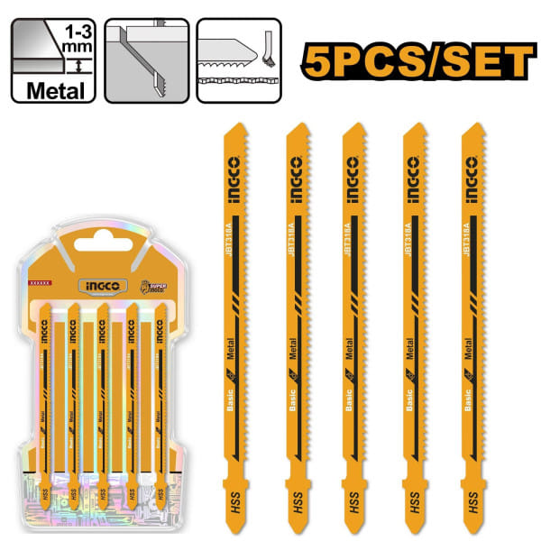 Полотна по металлу для электролобзика 5 шт INGCO JBT318A