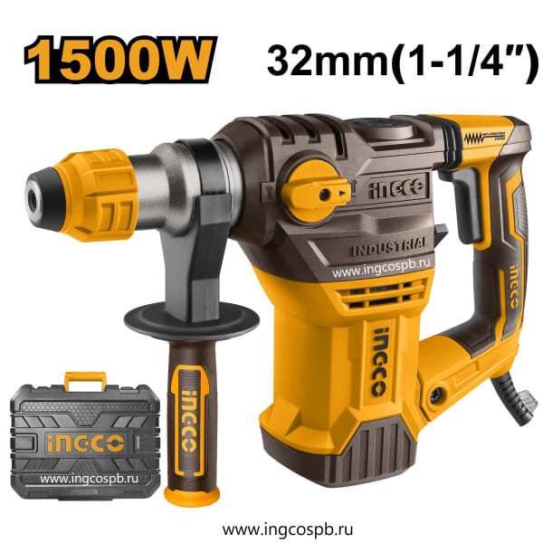 Перфоратор 1500Вт SDS-Plus 5,5 Дж кейс SUPER INDUSTRIAL INGCO RH150028