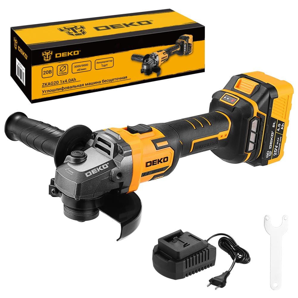 Углошлифмашина аккумуляторная ZKAG20 Deko