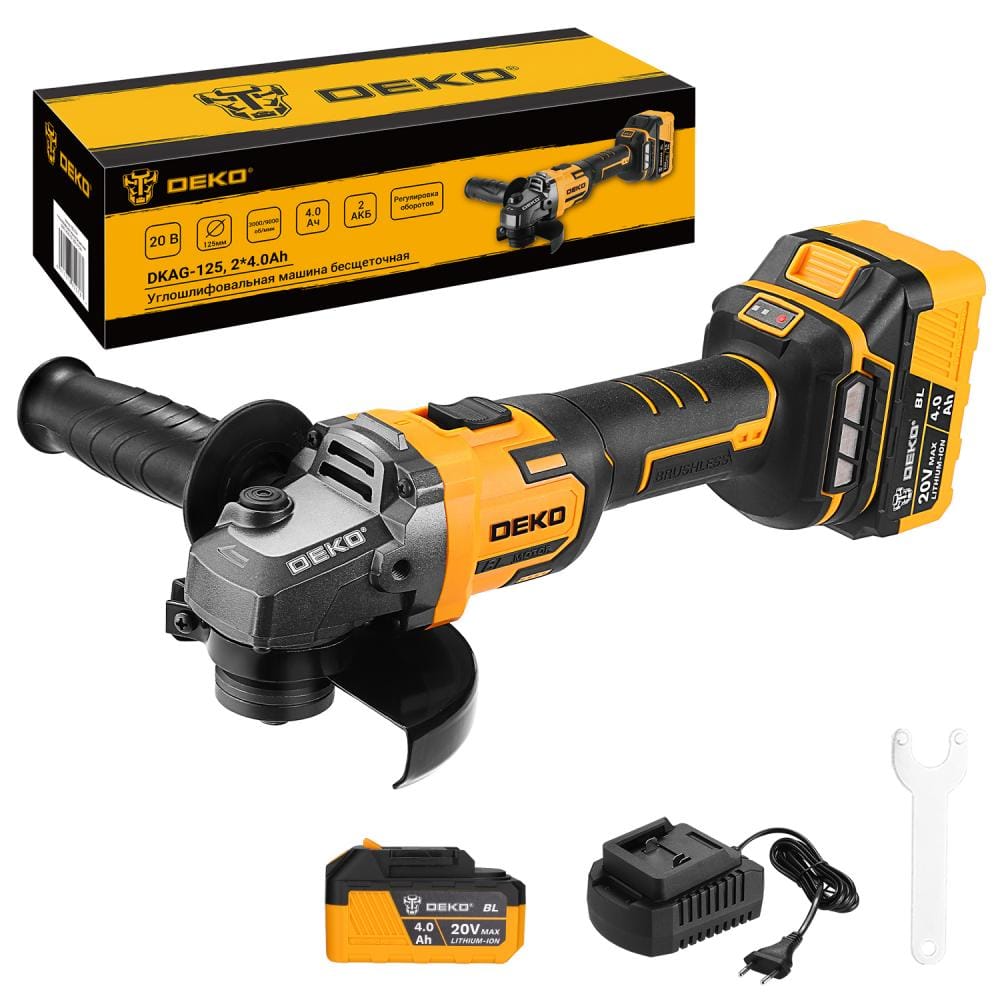 Углошлифмашина аккумуляторная DKAG-125 SET Deko
