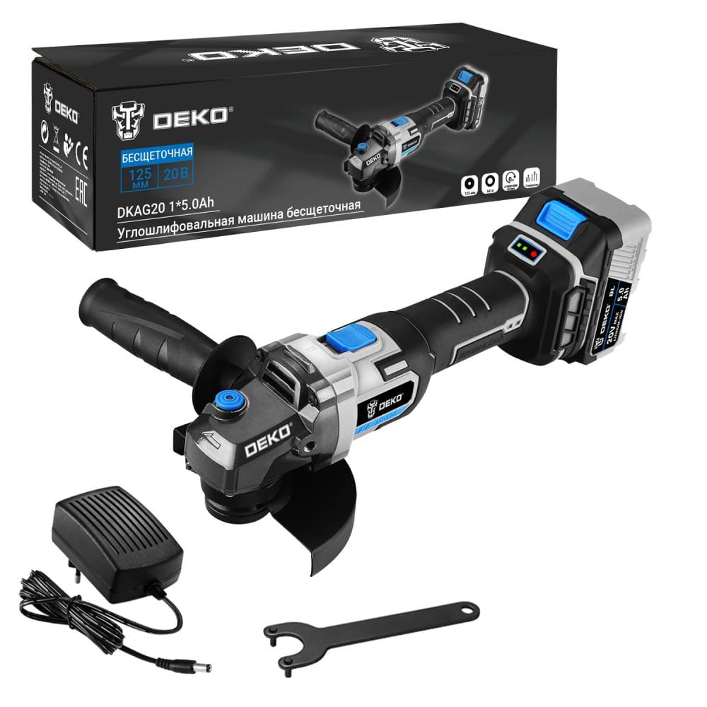 Углошлифмашина аккумуляторная DKAG20 Deko