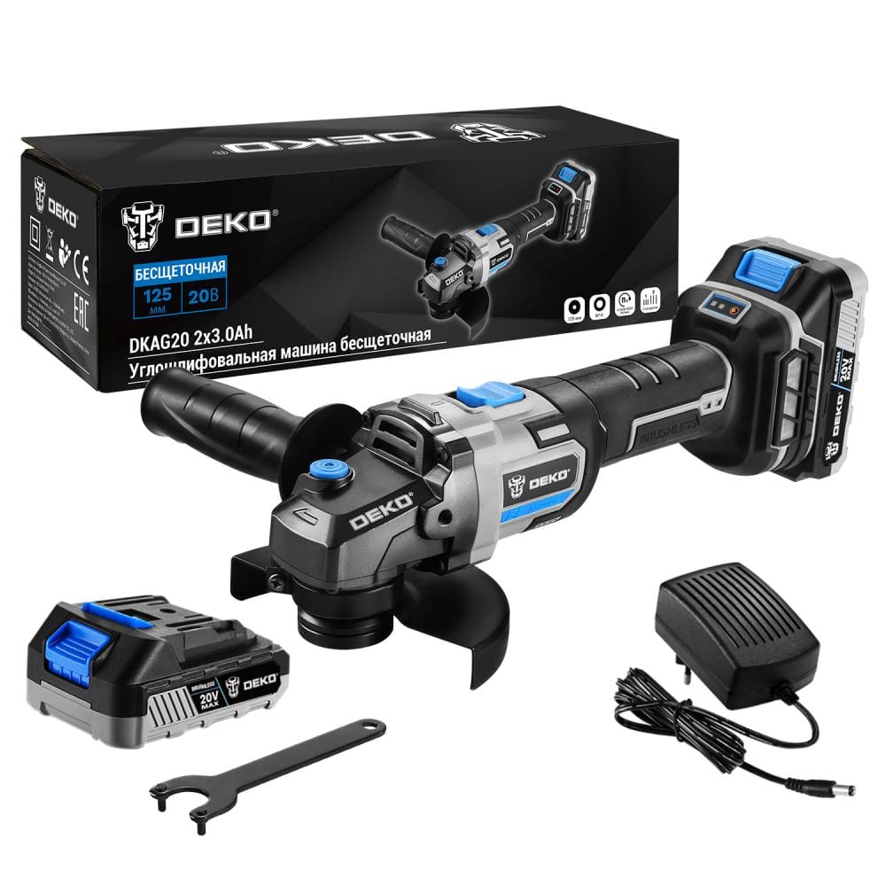 Углошлифмашина аккумуляторная DKAG20 SET Deko