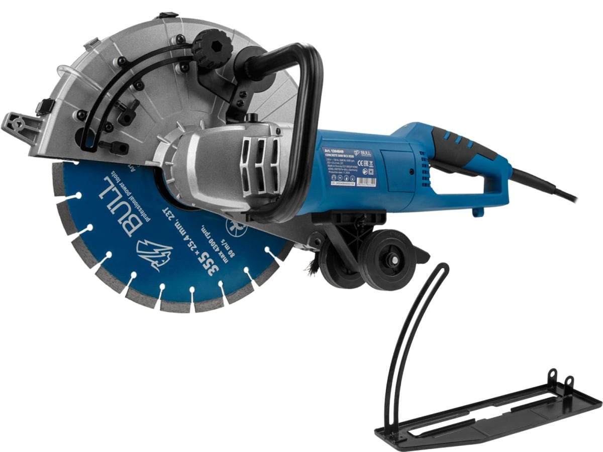 Бетонорез электрический в кор. 2600 Вт, 355 мм, глуб. 125 мм (4300 об/мин, мокрый и сухой рез) BULL BCS 3526