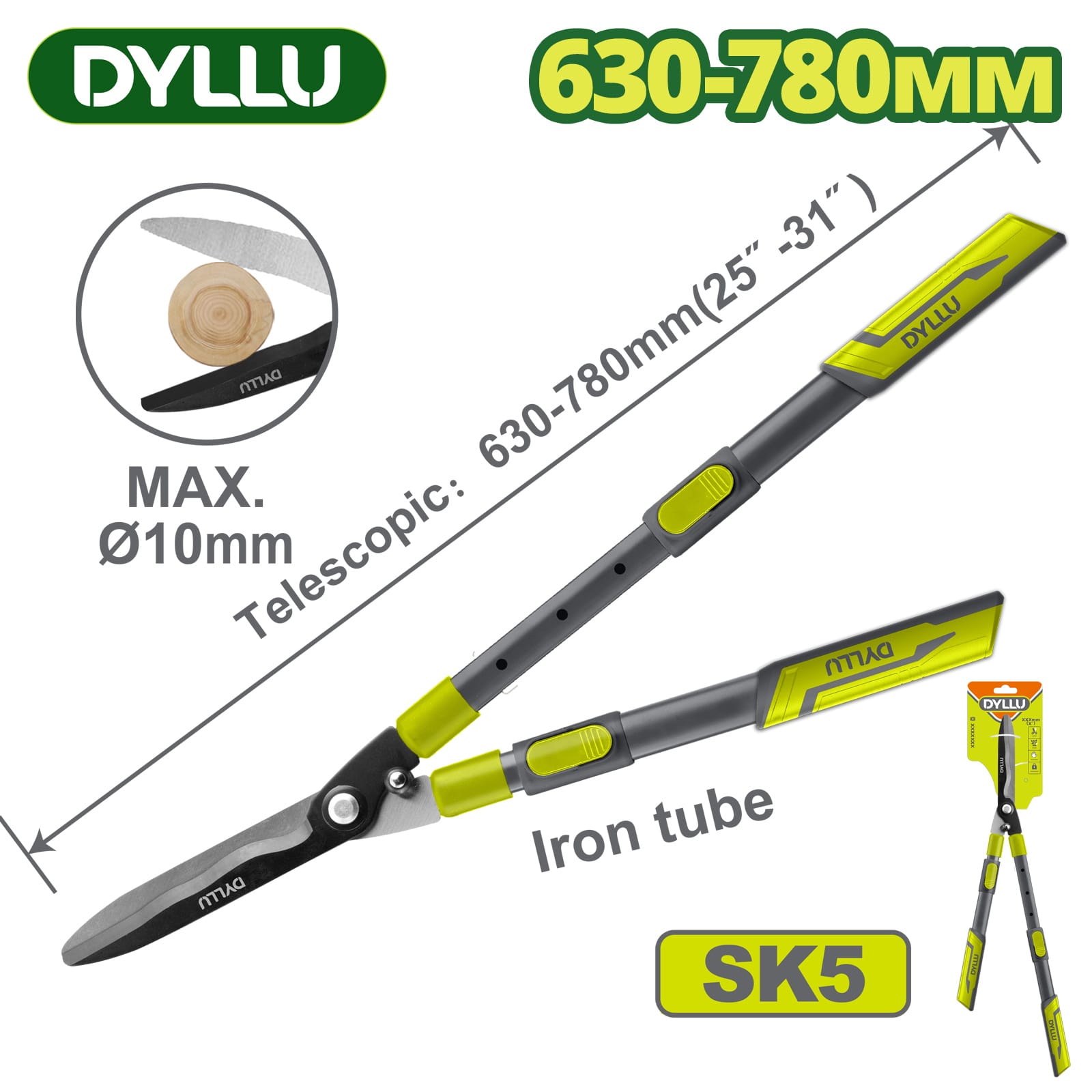 Ножницы телескопические для кустов 630-780 мм DTPR2E34 DYLLU