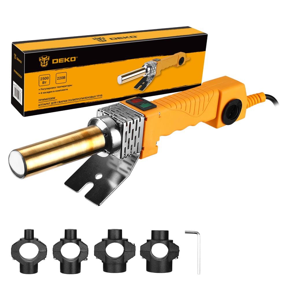 Паяльник для полипропиленовых труб PPWM2500W (кейс) Deko