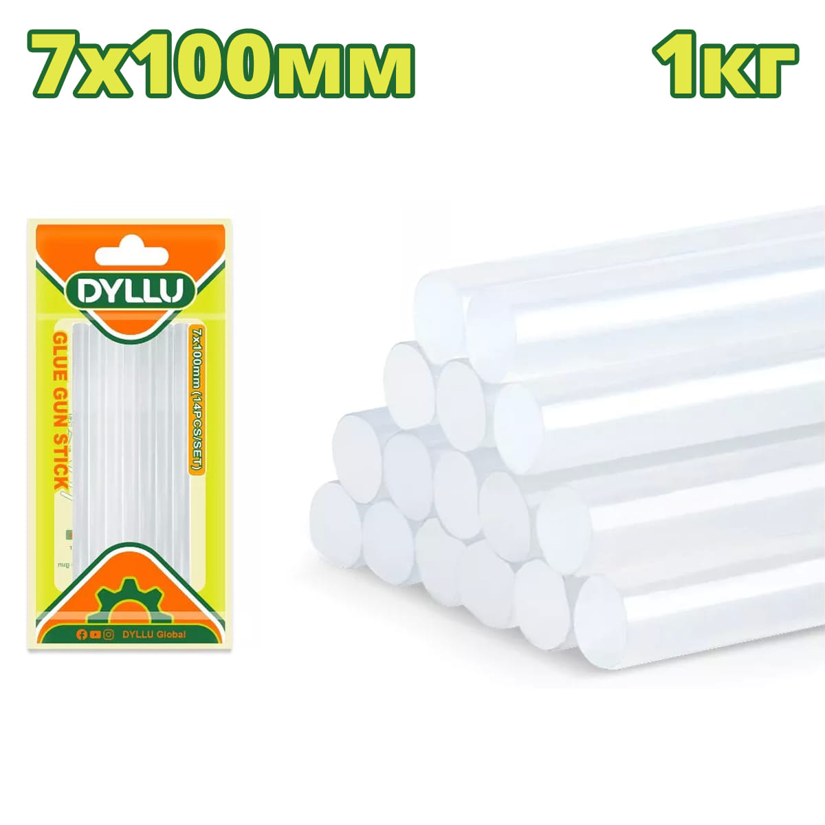 Клеевые стержни 7x100 мм DTGJ3810 (1кг) DYLLU