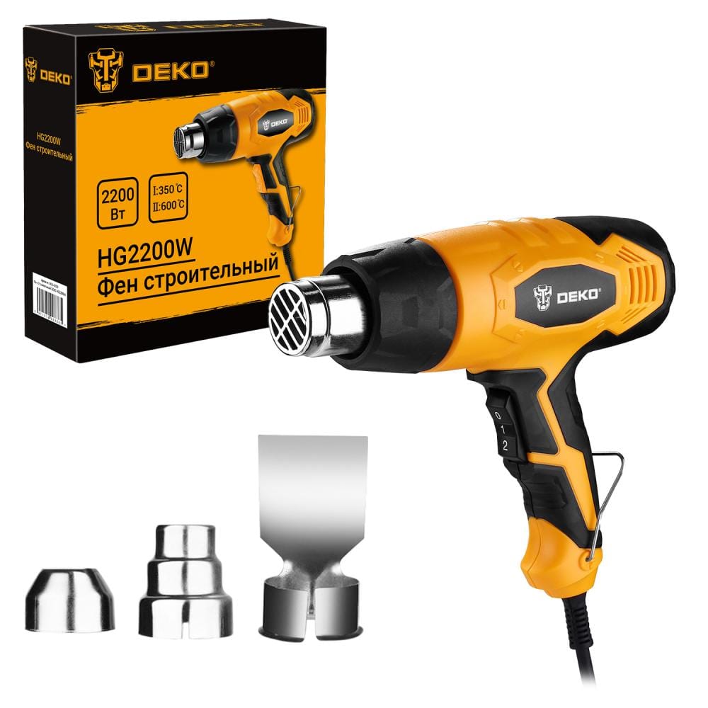 Фен строительный (термовоздуходувка) HG2200W Deko