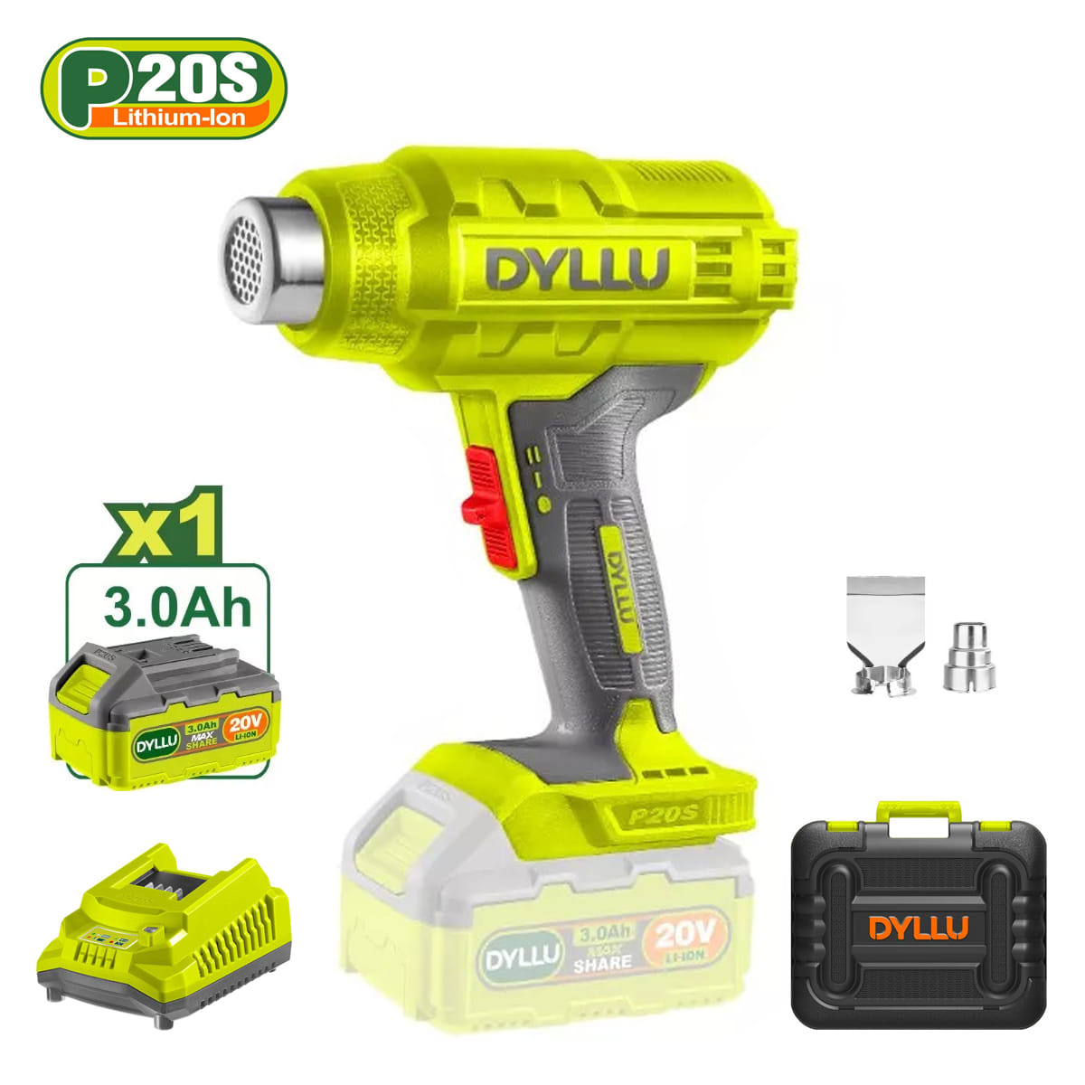 Фен строительный (термовоздуходувка) аккумуляторный DTKH1B01 DYLLU