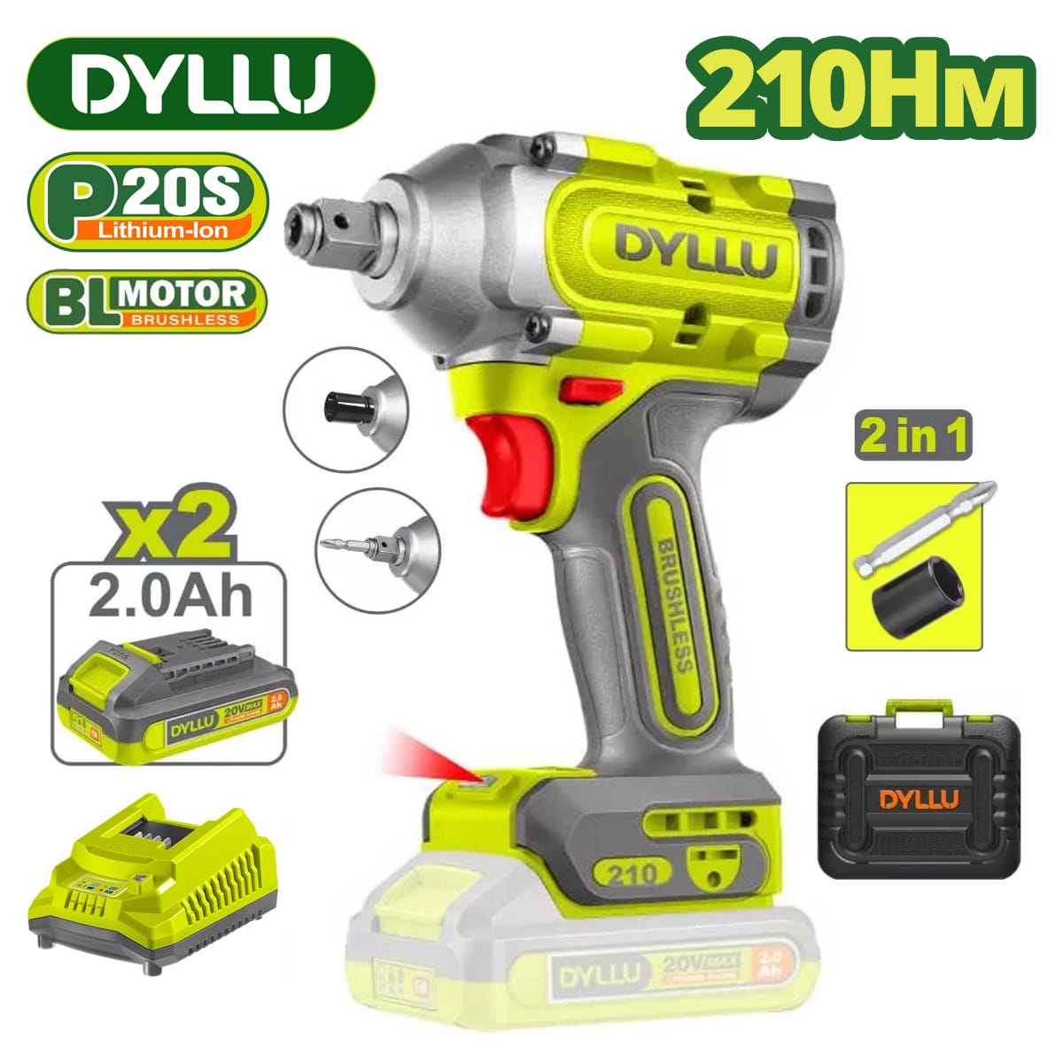 Гайковерт-винтоверт аккумуляторный DTCD3B21 DYLLU