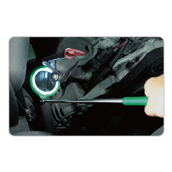 Зеркало телескопическое увеличительное с подсветкой круглое d55мм 268-955мм TOPTUL JJAM0596