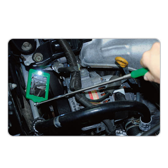 Зеркало телескопическое с подсветкой прямоугольное 44х66мм 275-965мм TOPTUL JJAM0397