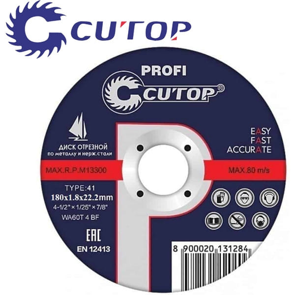 180x1.8x22.2 мм Диск отрезной по металлу и нерж. Стали CUTOP Profi 39990т