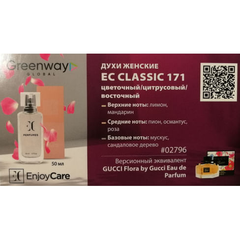 Женский парфюм премиум класса "Классик", 50 мл, цветочный/цитрусовый/восточный аромат. EC PARFUMS FACTORY EC Classic 171. Чешская республика