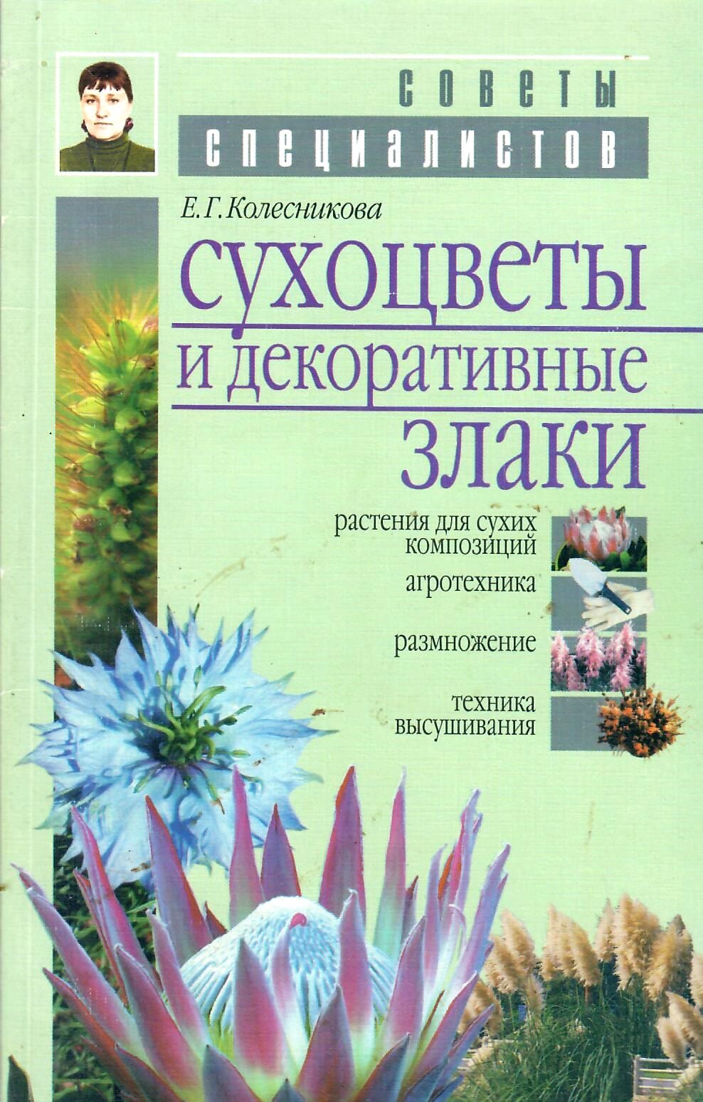 Сухоцветы и декоративные злаки. Растения для сухих композиций. Агротехника. Размножение. Техника высушивания. Е. Г. Колесникова. Коллекционная литература
