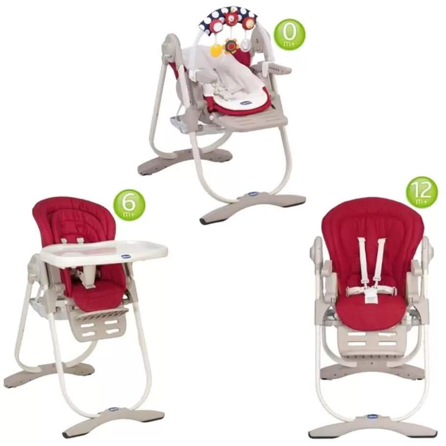 Стульчик для кормления Chicco POLLY MAGIC 3 в 1 Red (от 31руб)