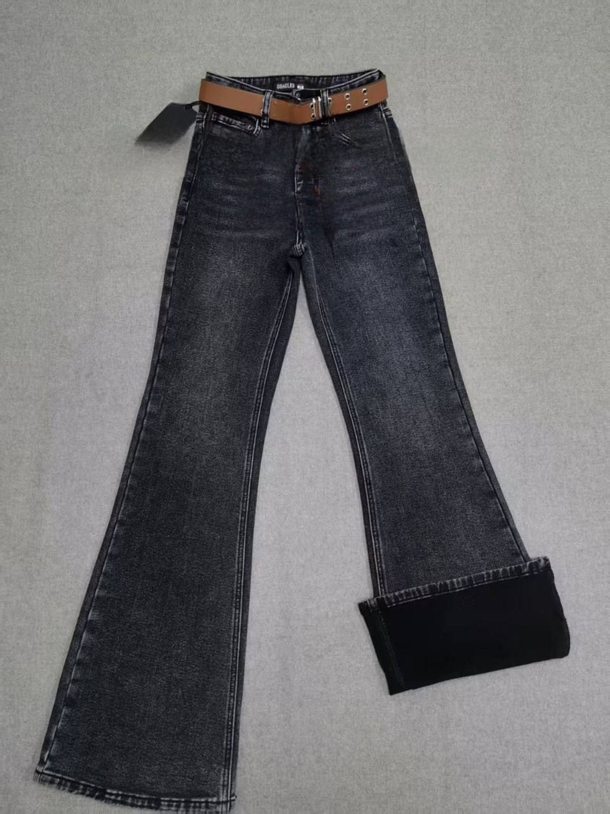 Джинсы женские — клёш на байке, утеплённые