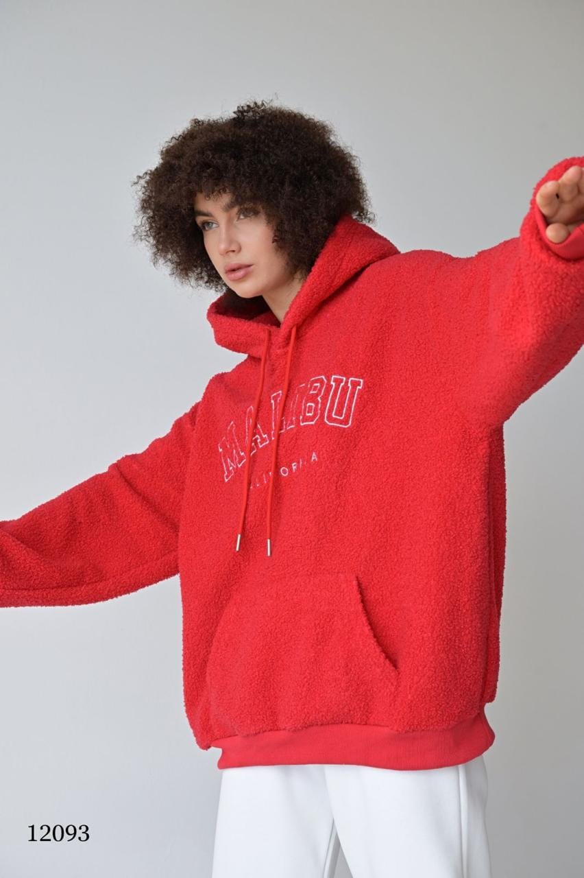 Худи женское — оверсайз, красный MISS DIVA