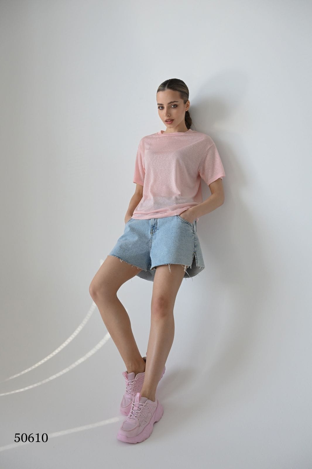 Летняя футболка свободного кроя (меланж)