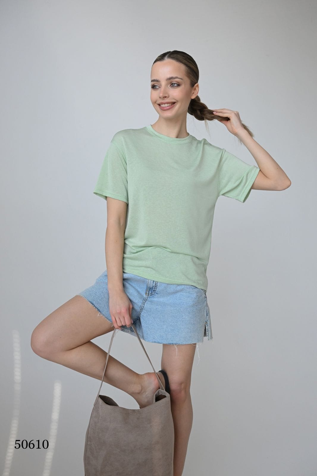 Летняя футболка свободного кроя (меланж)