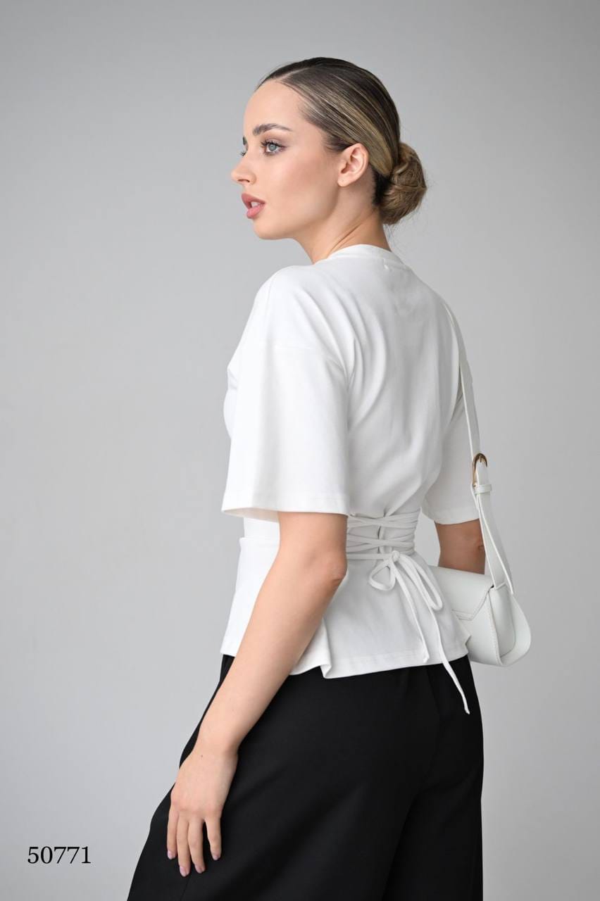 Футболка приталенного кроя с завязками сзади MISS DIVA