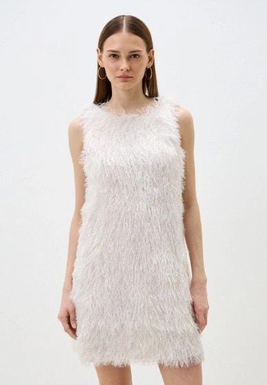 Черное платье с фактурной поверхностью"Травка"