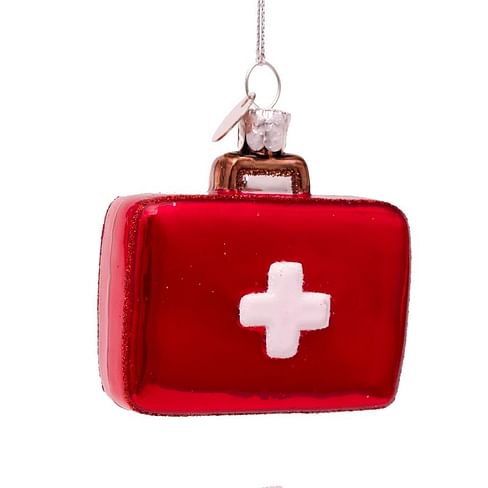 Новогоднее украшение Vondels Red doctor bag with cross Арт.2197000065011