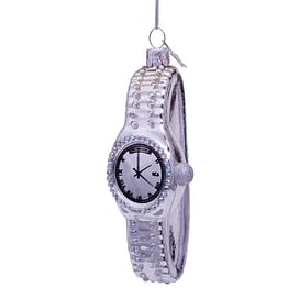 Новогоднее украшение Vondels Silver watch w/diamonds Арт.1202740115016