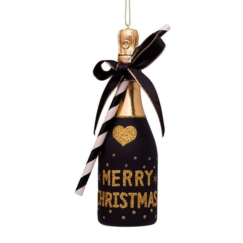 Новогоднее украшение Vondels Black champagne bottle Арт.1182850160031