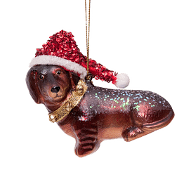 Новогоднее украшение Vondels Little dachshund w/hat Арт.1162250080023