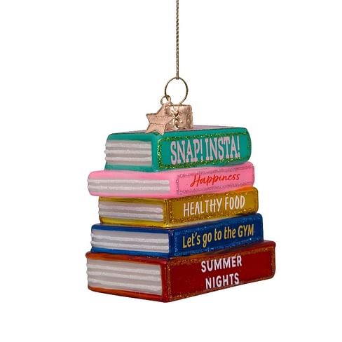 Новогоднее украшение Vondels Ornament glass multi color books Арт.4217000075075
