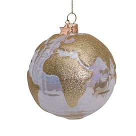 Новогоднее украшение Vondels Transp. oil globe w/gold glitter print Арт.1211290100014
