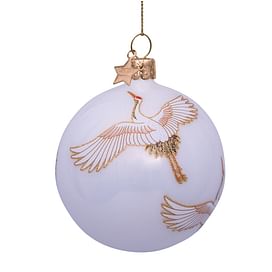 Новогоднее украшение Vondels White opal w/crane birds allover Арт.5211290080213