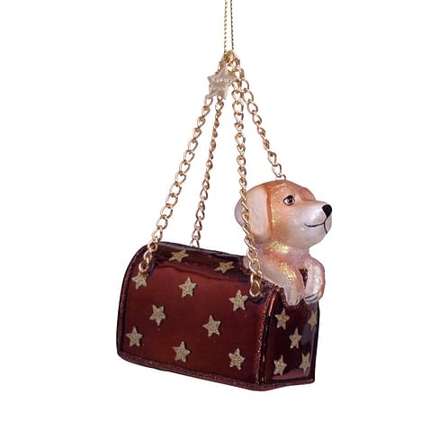 Новогоднее украшение Vondels Brown opal bag w/labrador puppy Арт.4212250070016