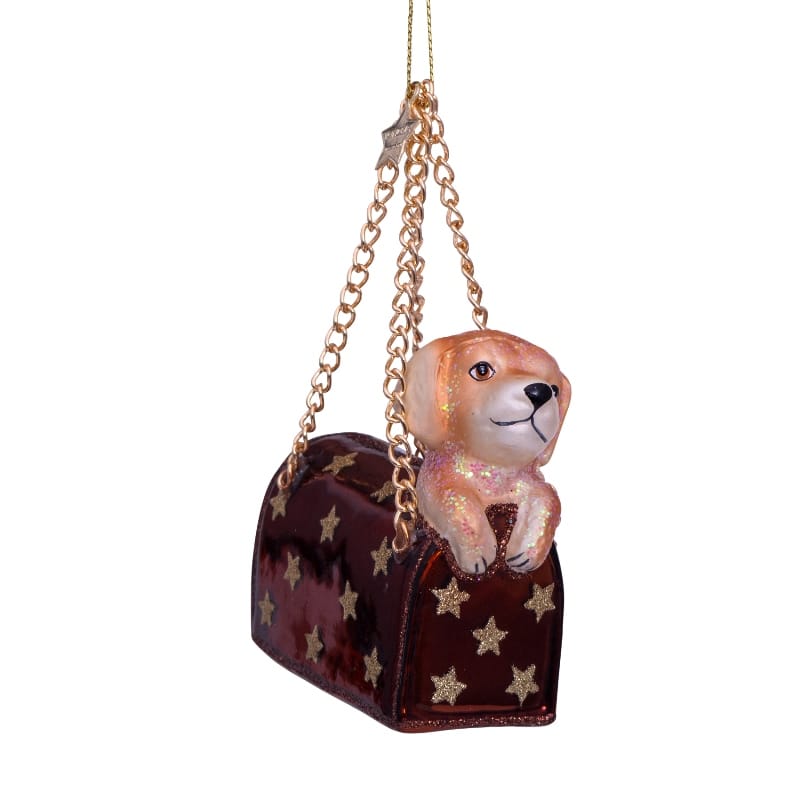 Новогоднее украшение Vondels Brown opal bag w/labrador puppy Арт.4212250070016