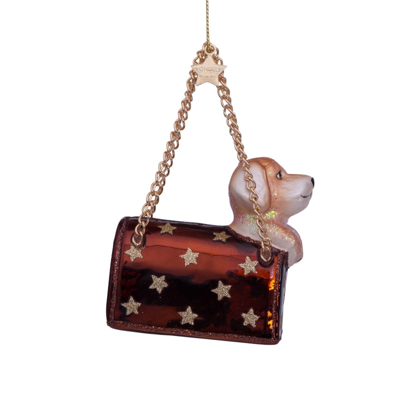 Новогоднее украшение Vondels Brown opal bag w/labrador puppy Арт.4212250070016