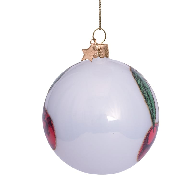 Новогоднее украшение Vondels White opal w/red cherry Арт.4211290080139