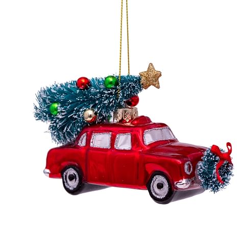 Новогоднее украшение Vondels Red car w/christmas tree Арт.1192720055015