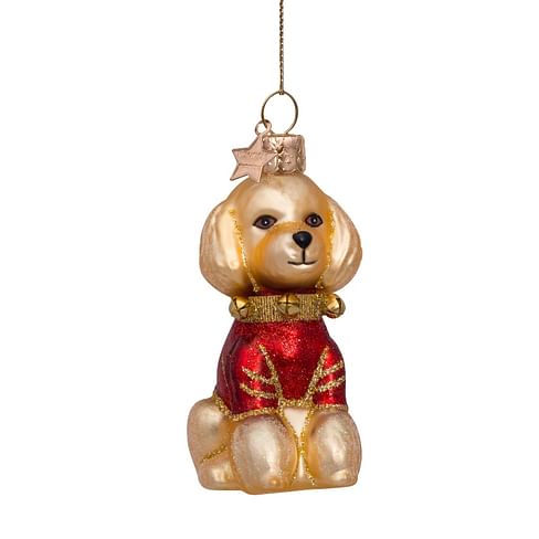 Новогоднее украшение Vondels Blond poodle w/red t-shirt Арт.5212250100019