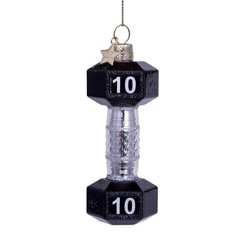 Новогоднее украшение Vondels Silver/ black dumbbell Арт.4217000105017