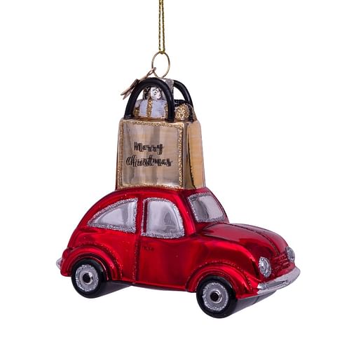 Новогоднее украшение Vondels Red car w/gold shoppingbag Арт.3212720090019