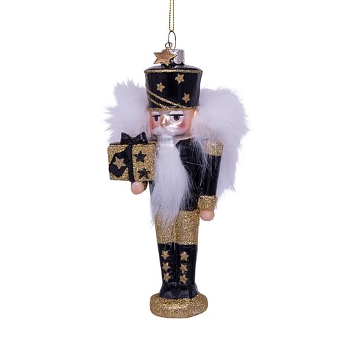 Новогоднее украшение Vondels Black/gold nutcracker w/glitter stars Арт.3212120150016
