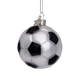 Новогоднее украшение Vondels White/black glitter football Арт.1212600070010